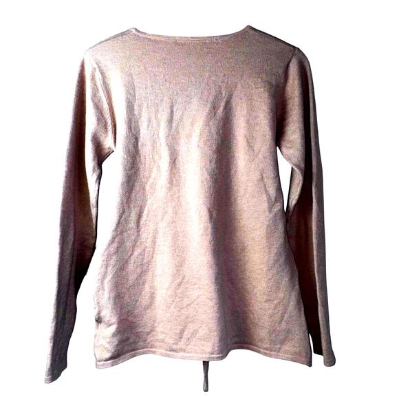 Kerisma Tan Long Sleeve Sweater with Front Tie Accent | Size Small - Picture 3 of 6